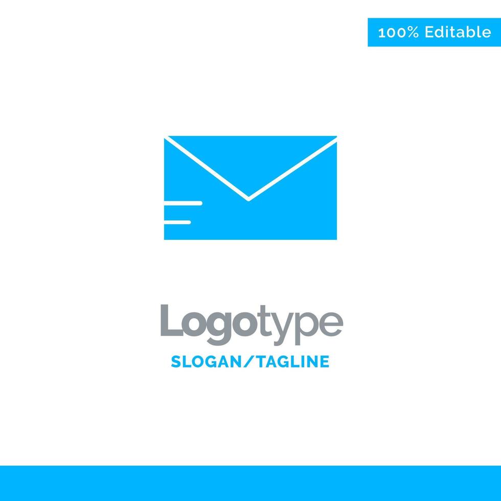Mail Email School Blue Solid Logo Template Place for Tagline vector
