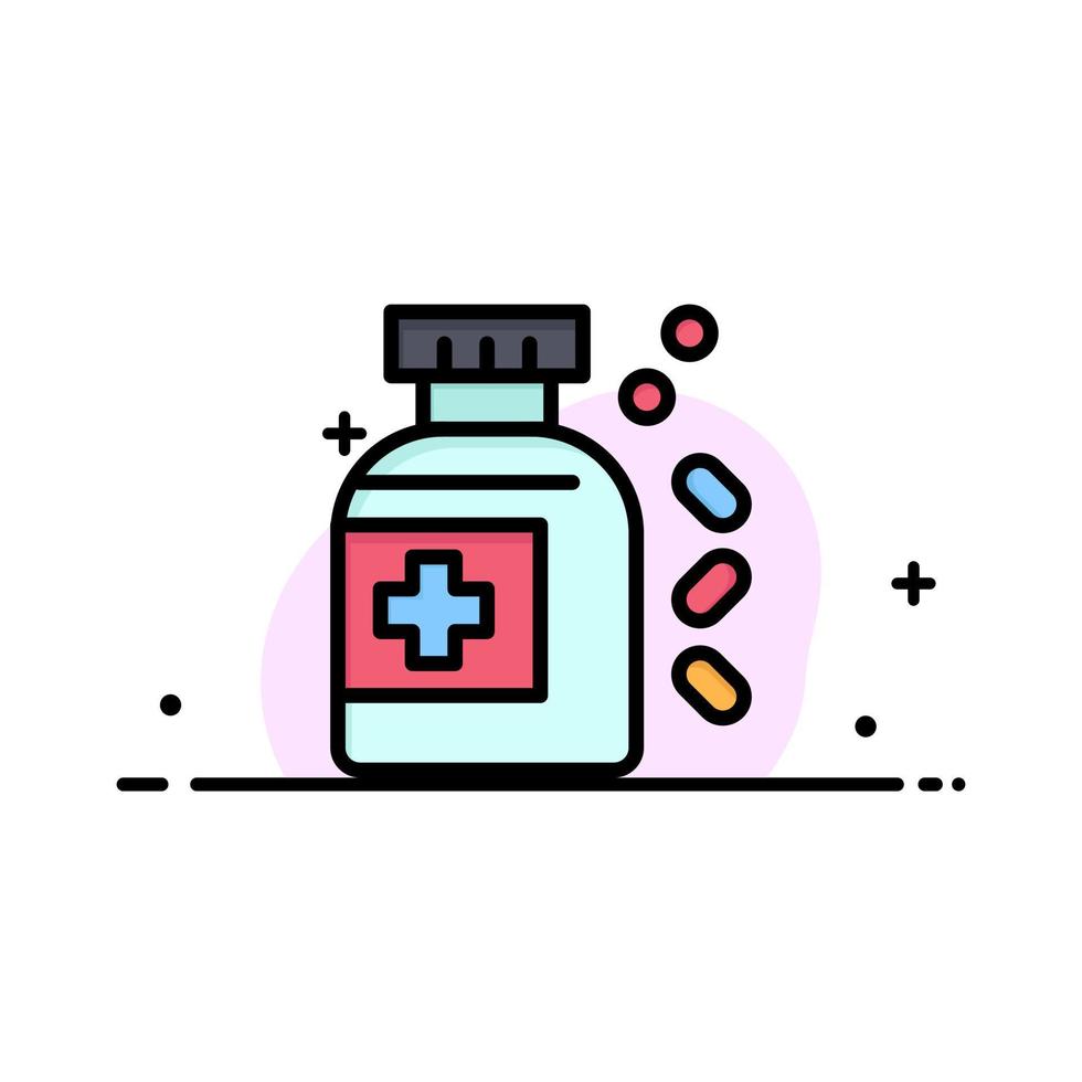 botella medicina tableta empresa logotipo plantilla color plano vector