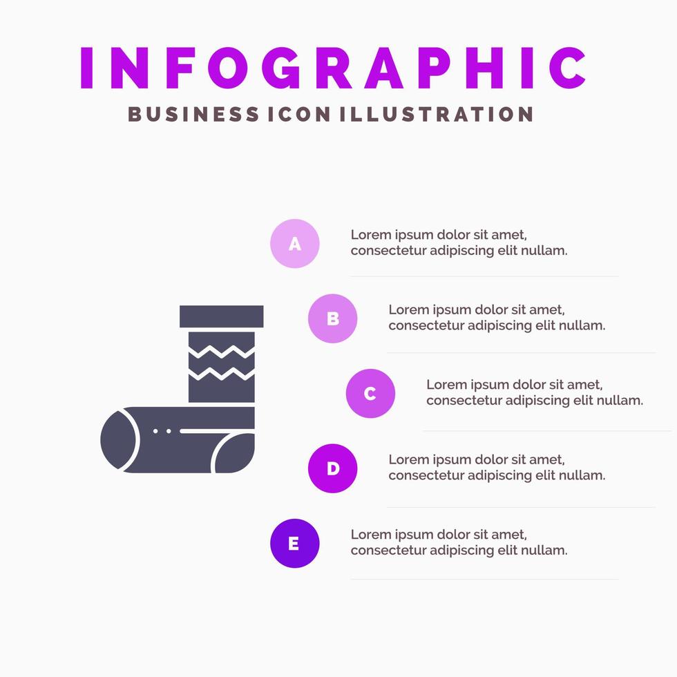 Celebration Christmas Festivity Gift Solid Icon Infographics 5 Steps Presentation Background vector