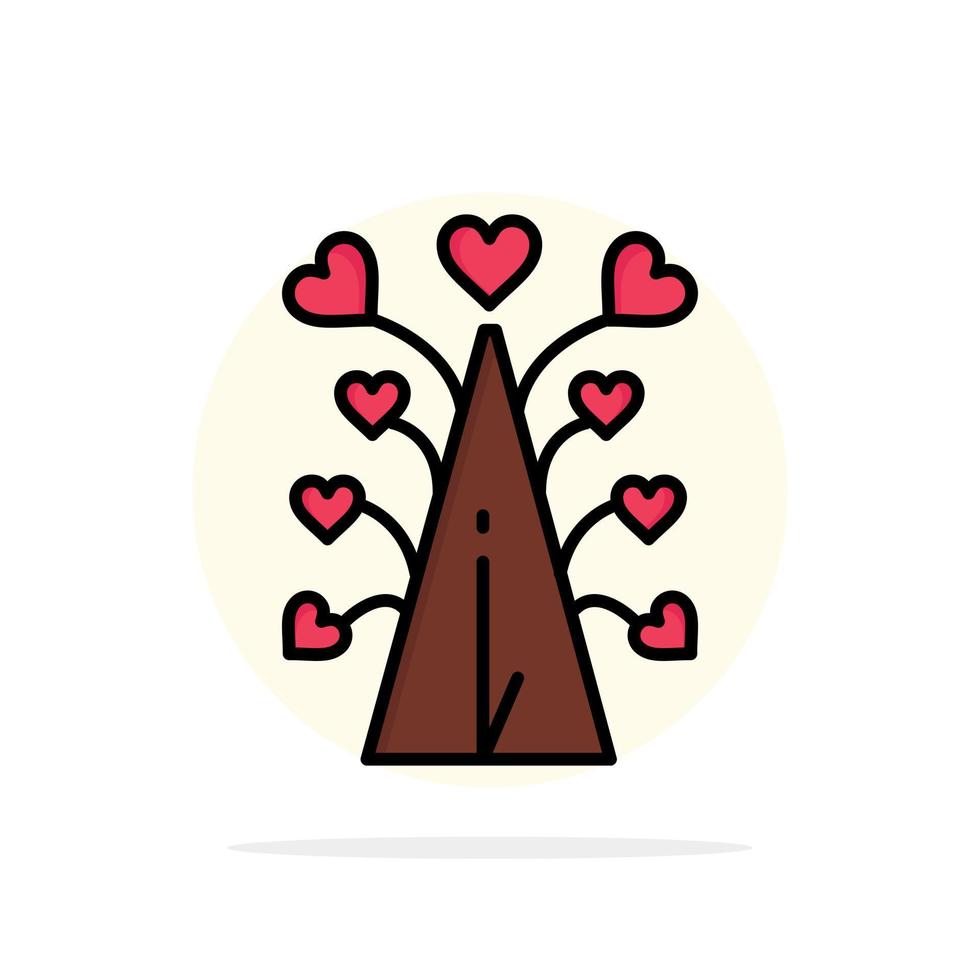 Love Tree Heart Valentine Valentines Day  Abstract Circle Background Flat color Icon vector