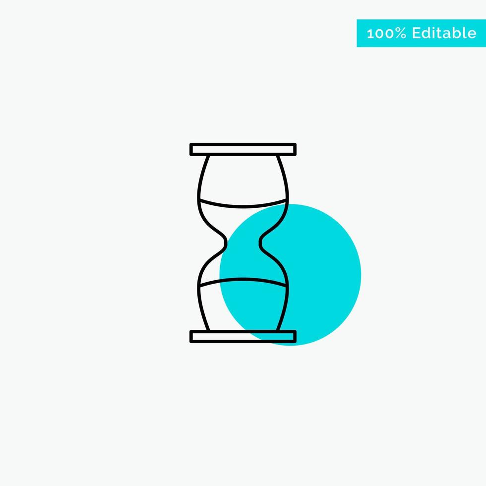 Hourglass Business Clock Sand clock Time Timer turquoise highlight circle point Vector icon
