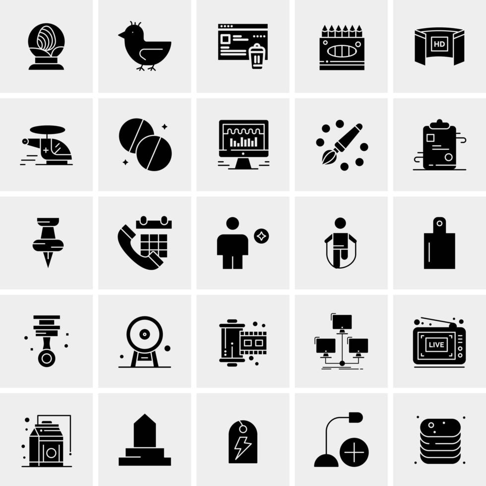 25 iconos de negocios universales vector ilustración de icono creativo para usar en proyectos relacionados con la web y dispositivos móviles