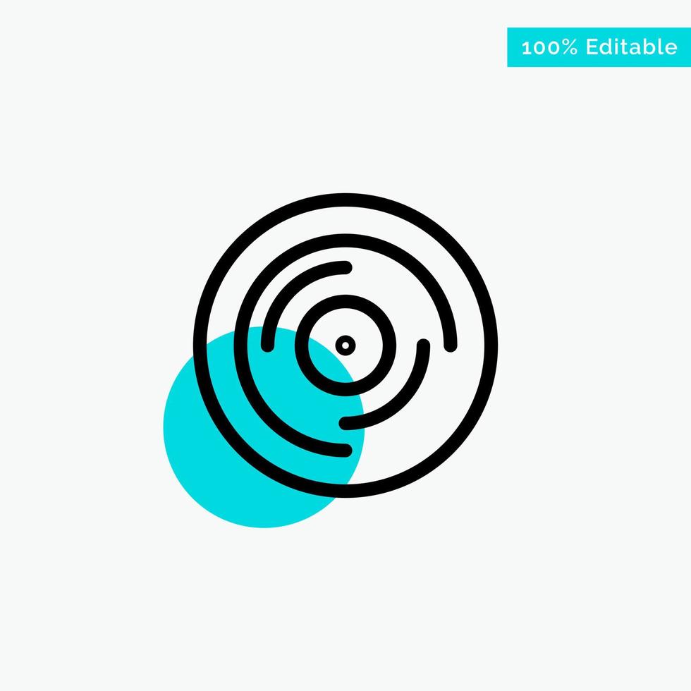 Beat Dj Juggling Scratching Sound turquoise highlight circle point Vector icon