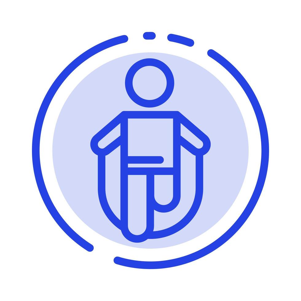 Activity Jump Jumping Rope Skipping Blue Dotted Line Line Icon vector