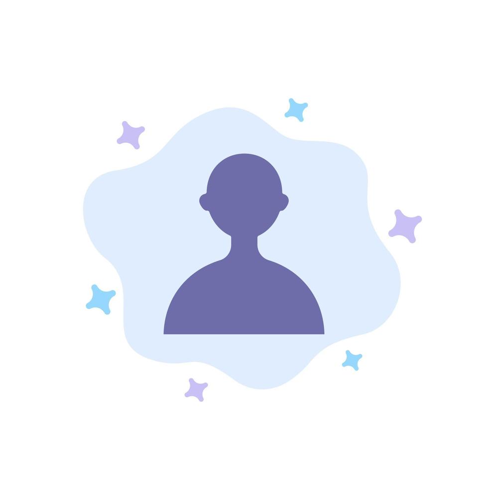 Avatar User Basic Blue Icon on Abstract Cloud Background vector