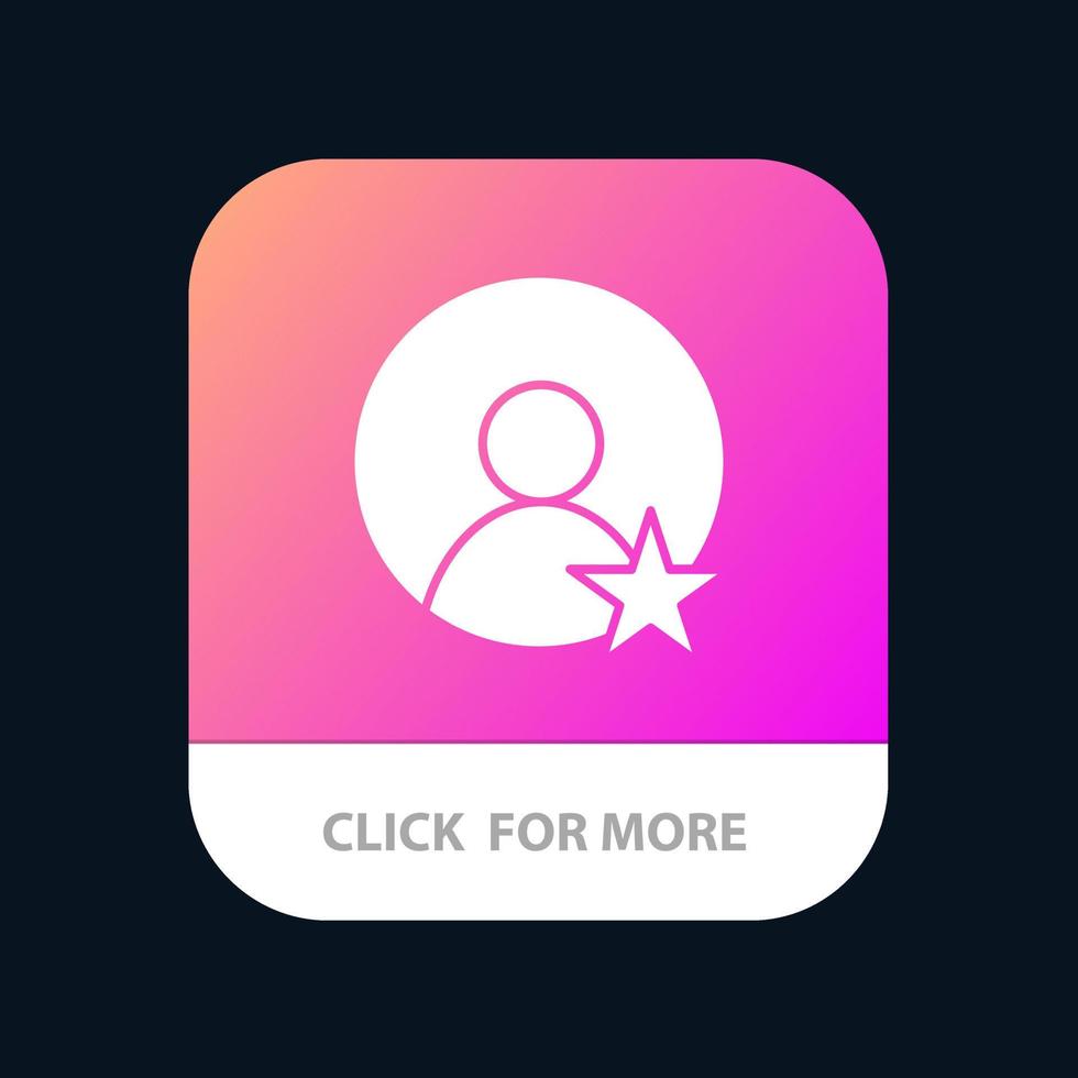 Rating User Profile Mobile App Button Android and IOS Glyph Version vector