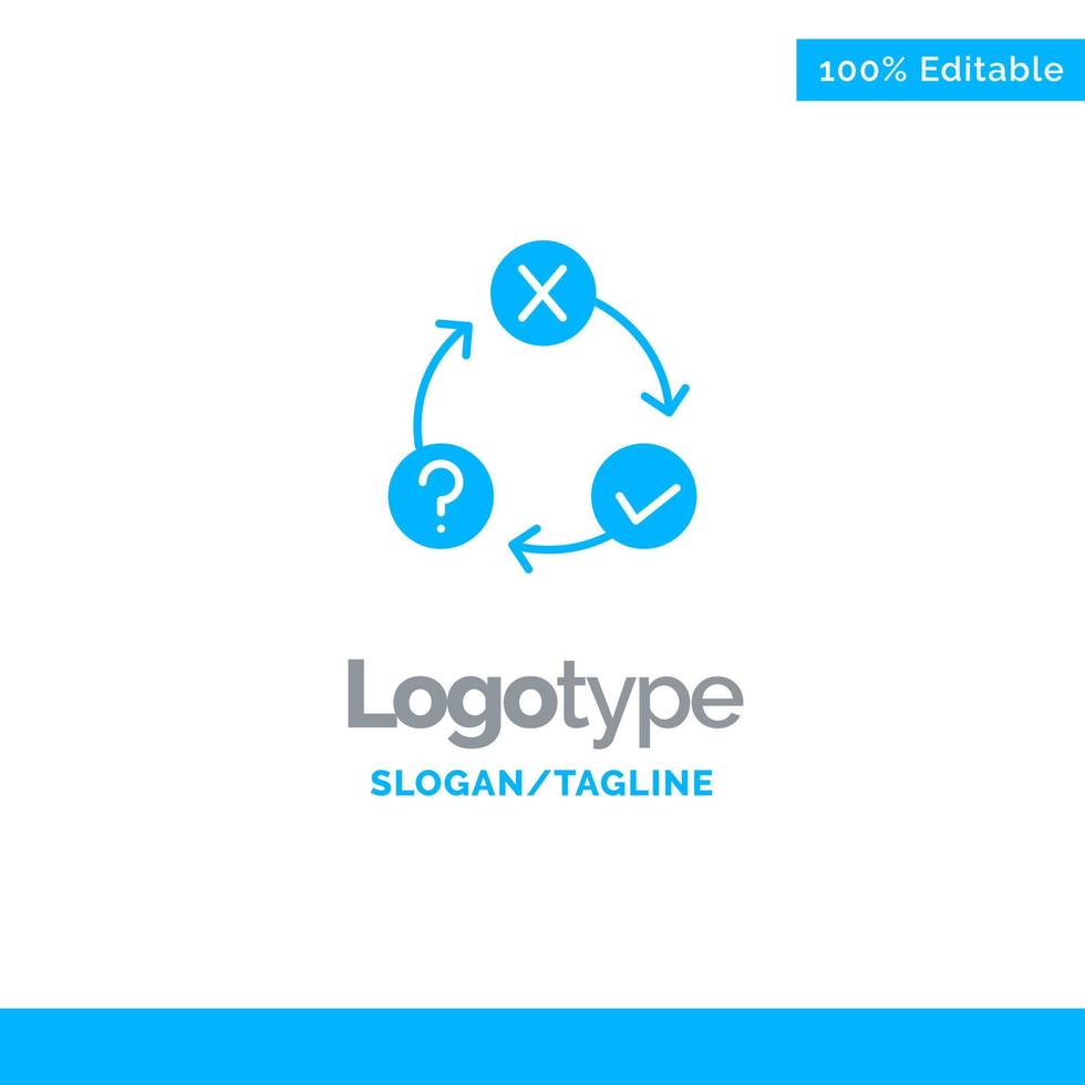 Daily Flow Issues Organization Realization Blue Solid Logo Template Place for Tagline vector