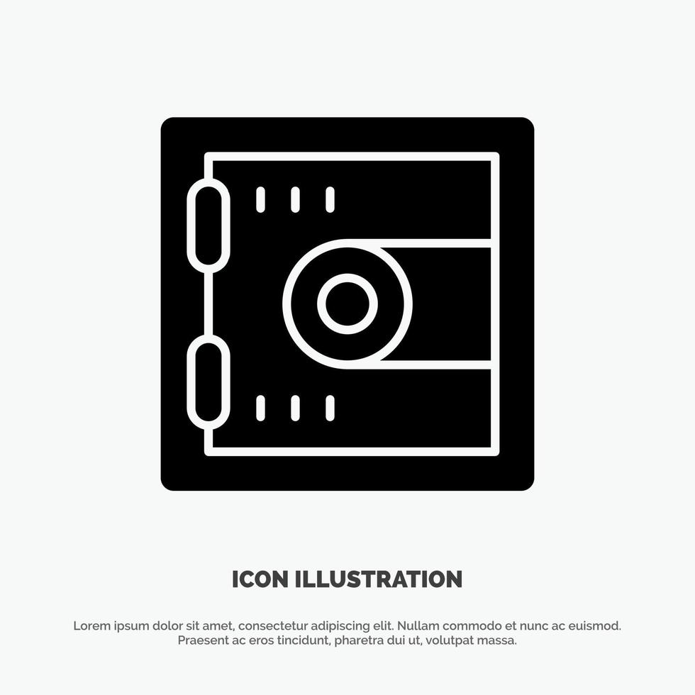 Locker Lock Motivation solid Glyph Icon vector