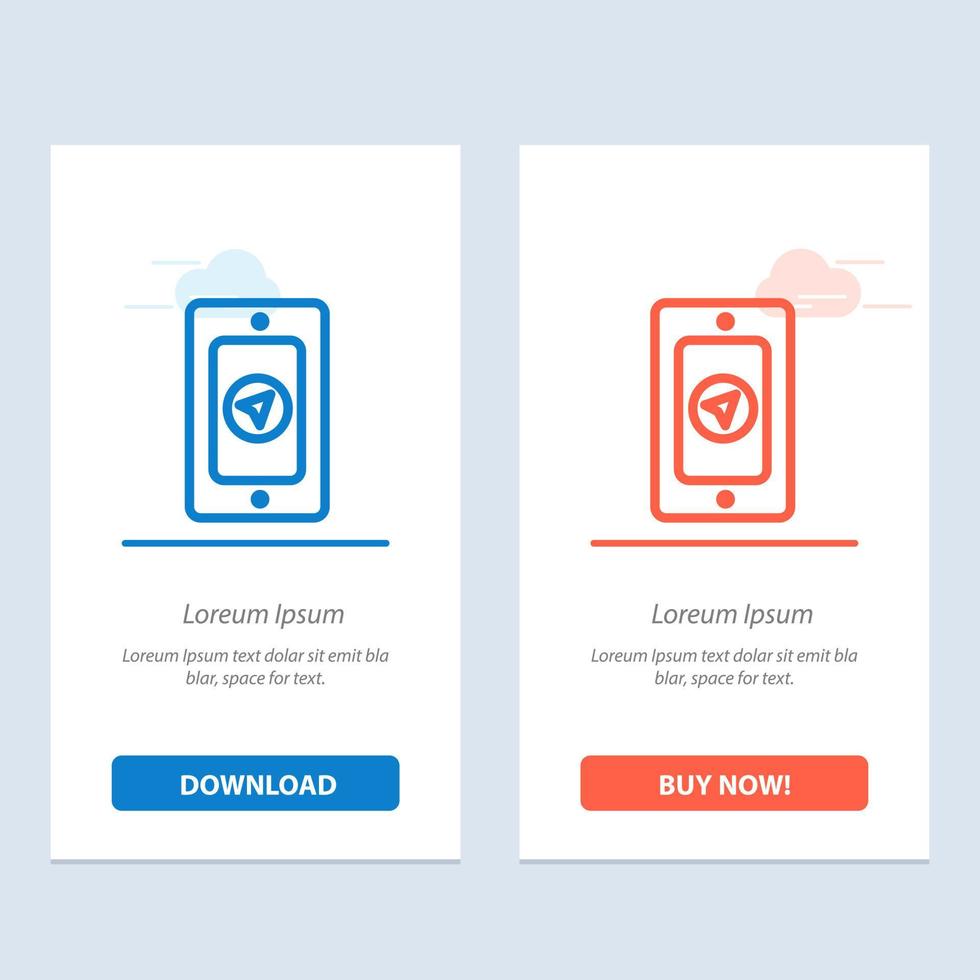 Mobile Pin Rainy  Blue and Red Download and Buy Now web Widget Card Template vector