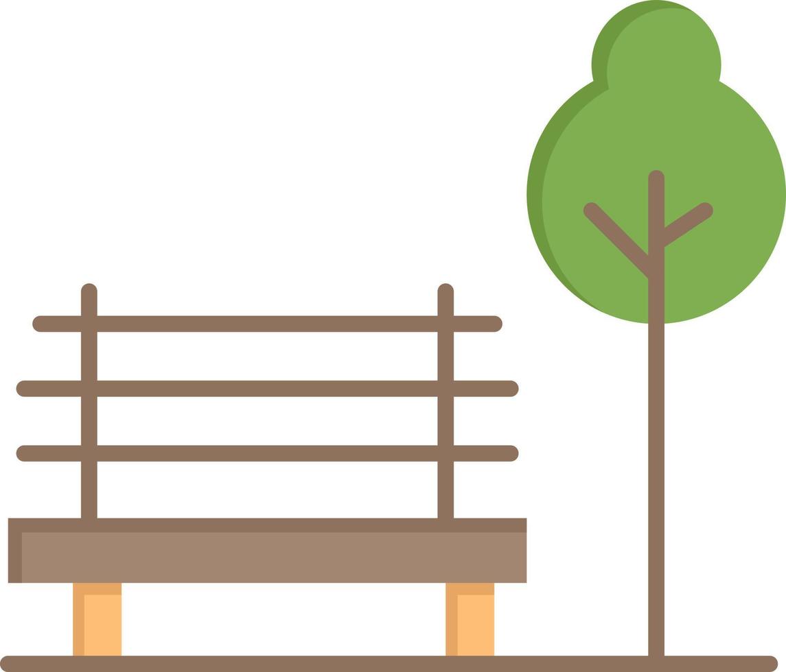 Bench Chair Park Hotel  Flat Color Icon Vector icon banner Template