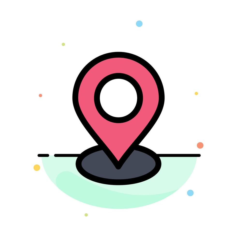 Location Map Marker Pin Abstract Flat Color Icon Template vector