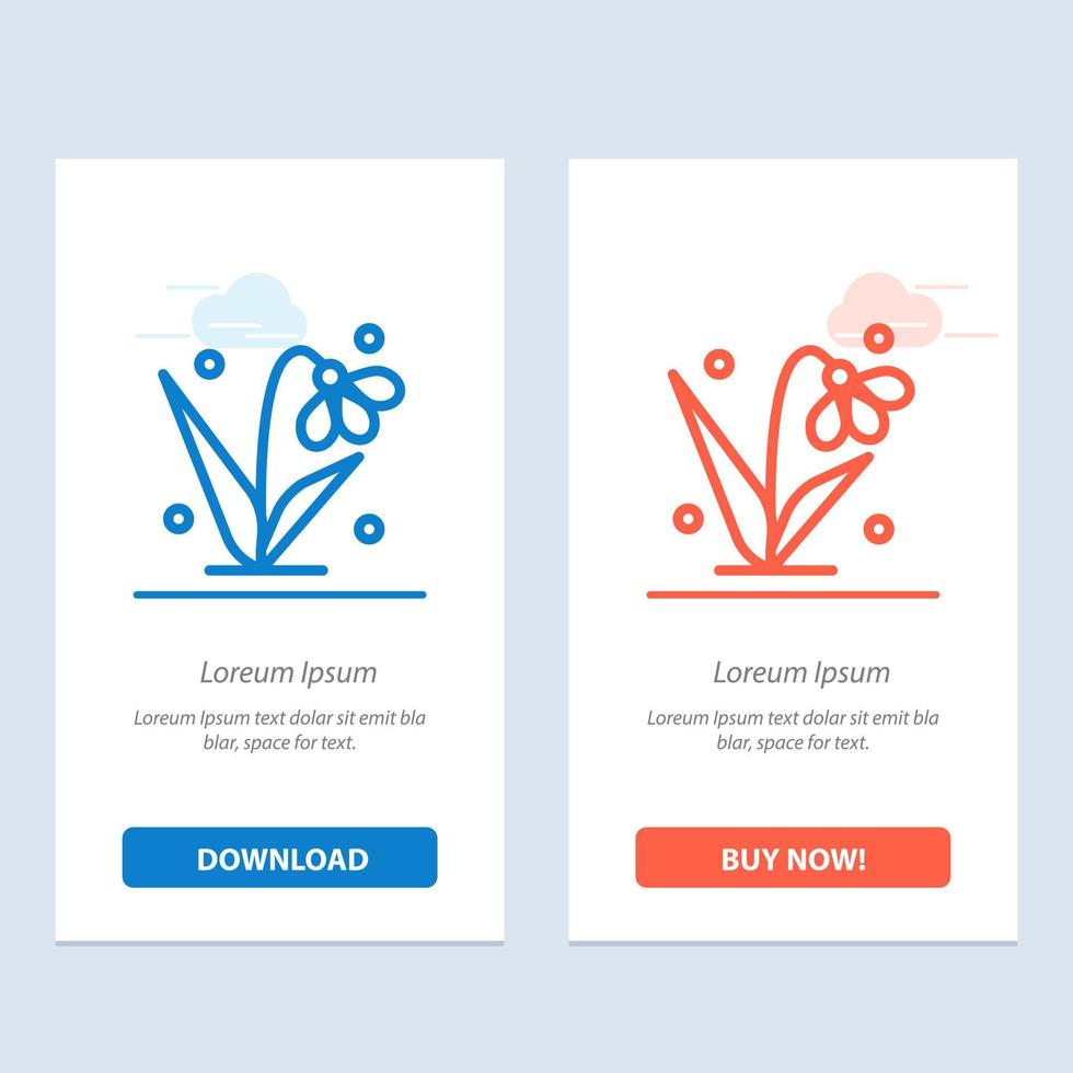 Decoration Easter Plant Tulip  Blue and Red Download and Buy Now web Widget Card Template vector