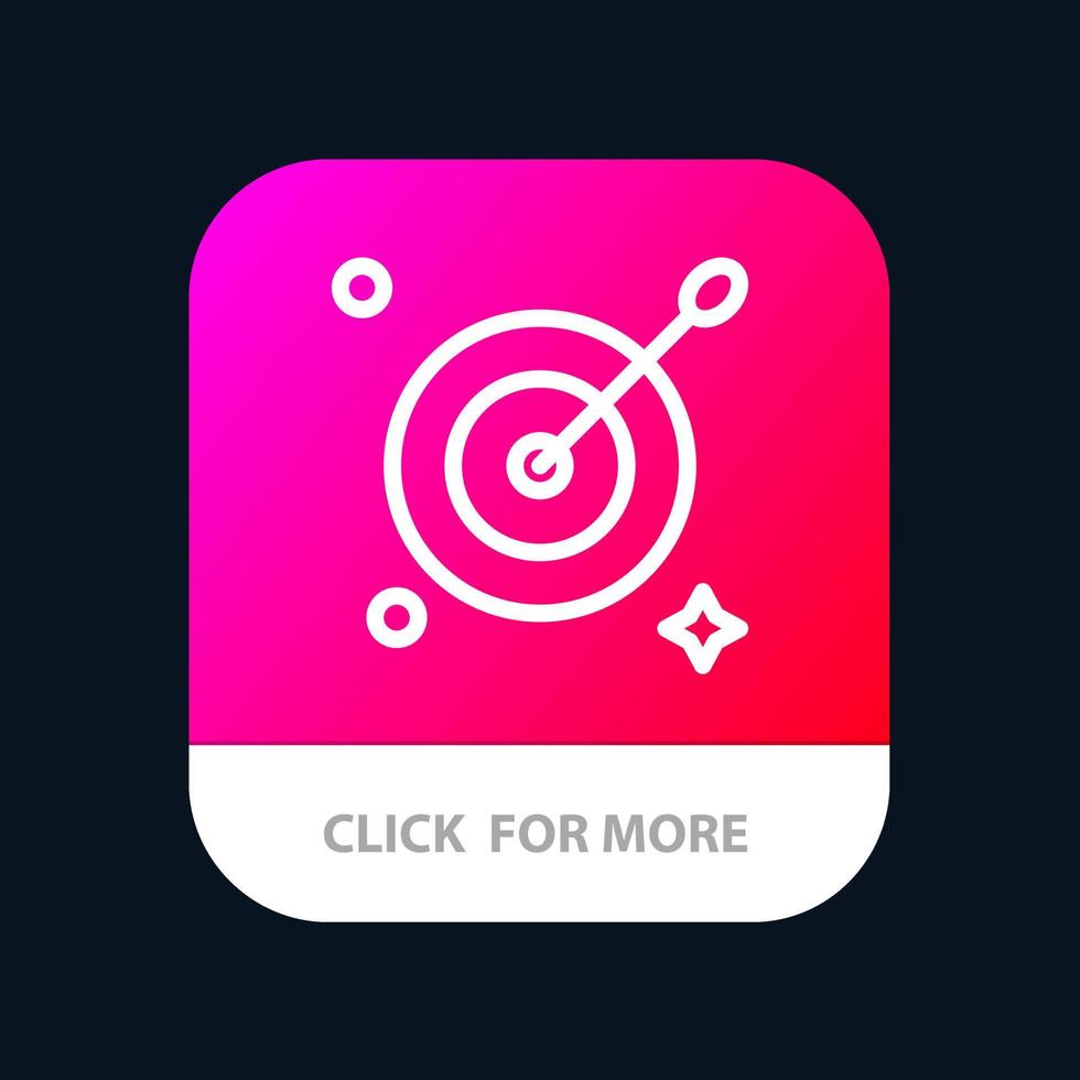 Target Aim Arrow Mobile App Button Android and IOS Line Version vector
