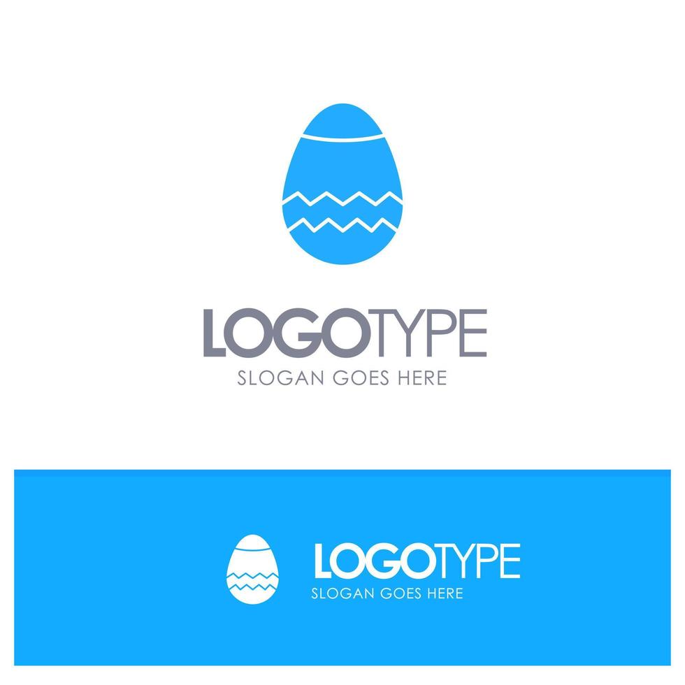 Easter Egg Spring Blue Solid Logo with place for tagline vector
