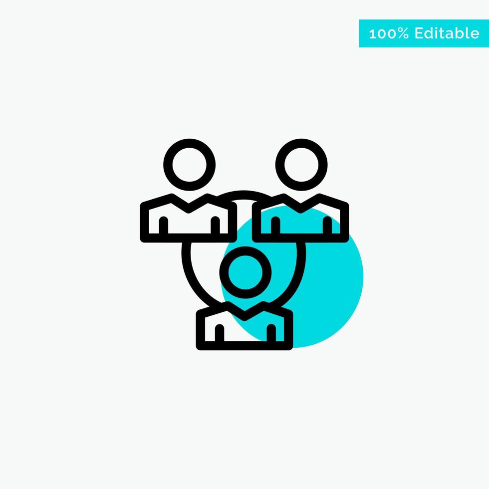 Connection Meeting Office Communication turquoise highlight circle point Vector icon