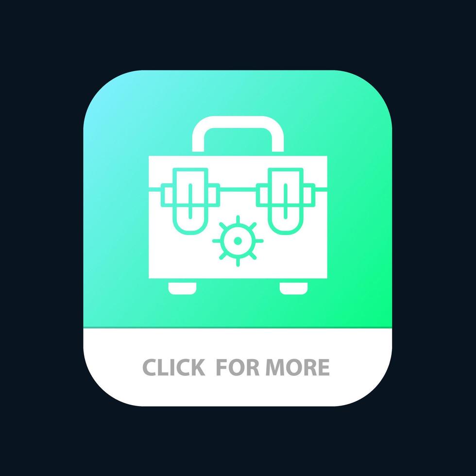 Bag Construction Tools Mobile App Button Android and IOS Glyph Version vector
