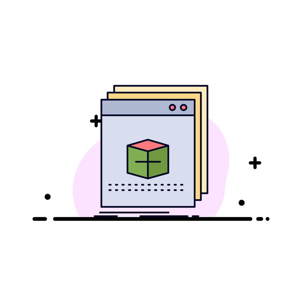 software App application file program Flat Color Icon Vector