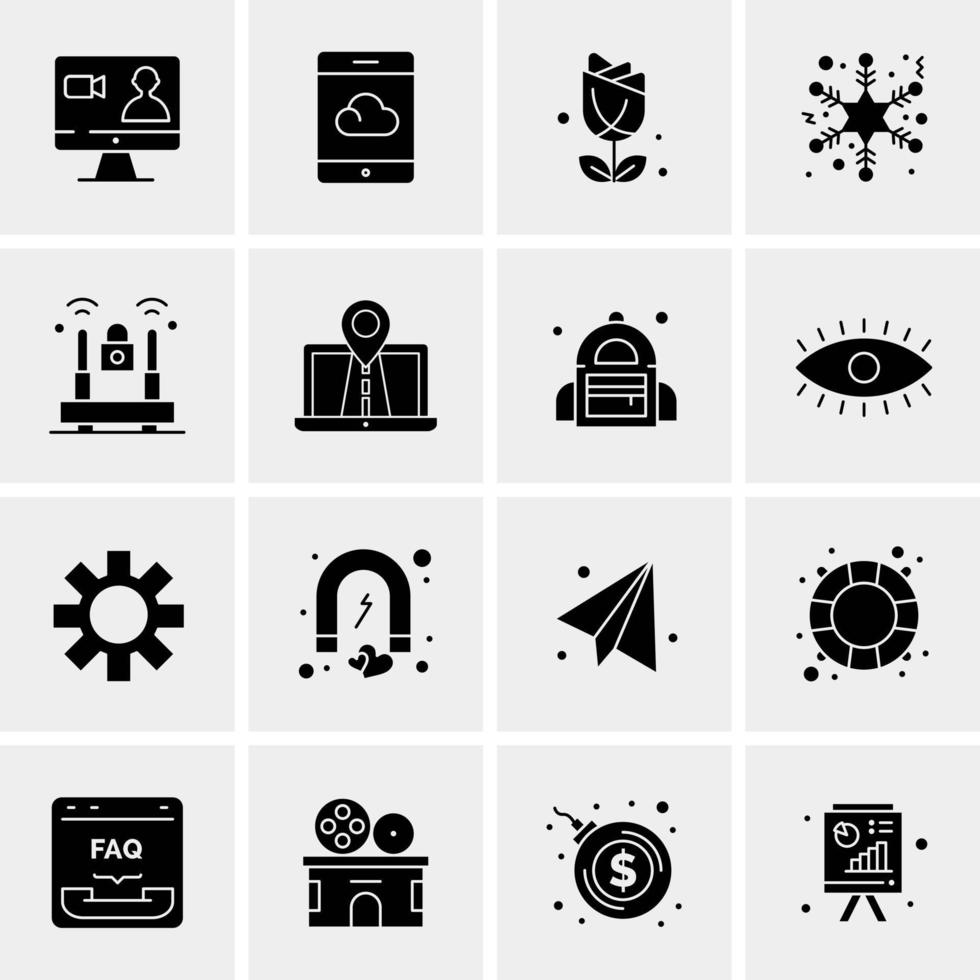 16 iconos de negocios universales vector ilustración de icono creativo para usar en proyectos relacionados con la web y dispositivos móviles