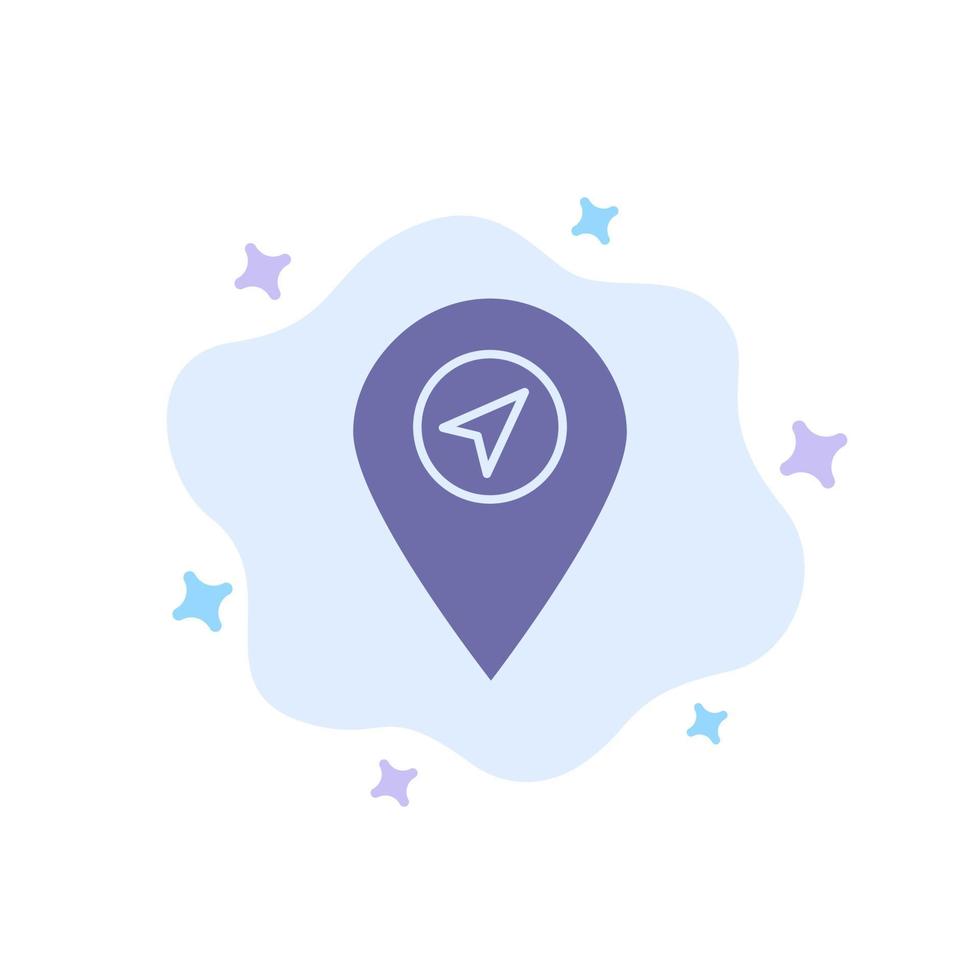 Location Map Pointer Blue Icon on Abstract Cloud Background vector