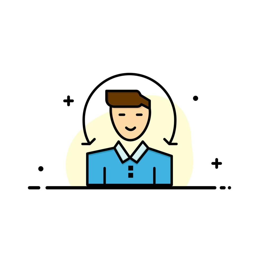 User Male Client Services Business Logo Template Flat Color vector