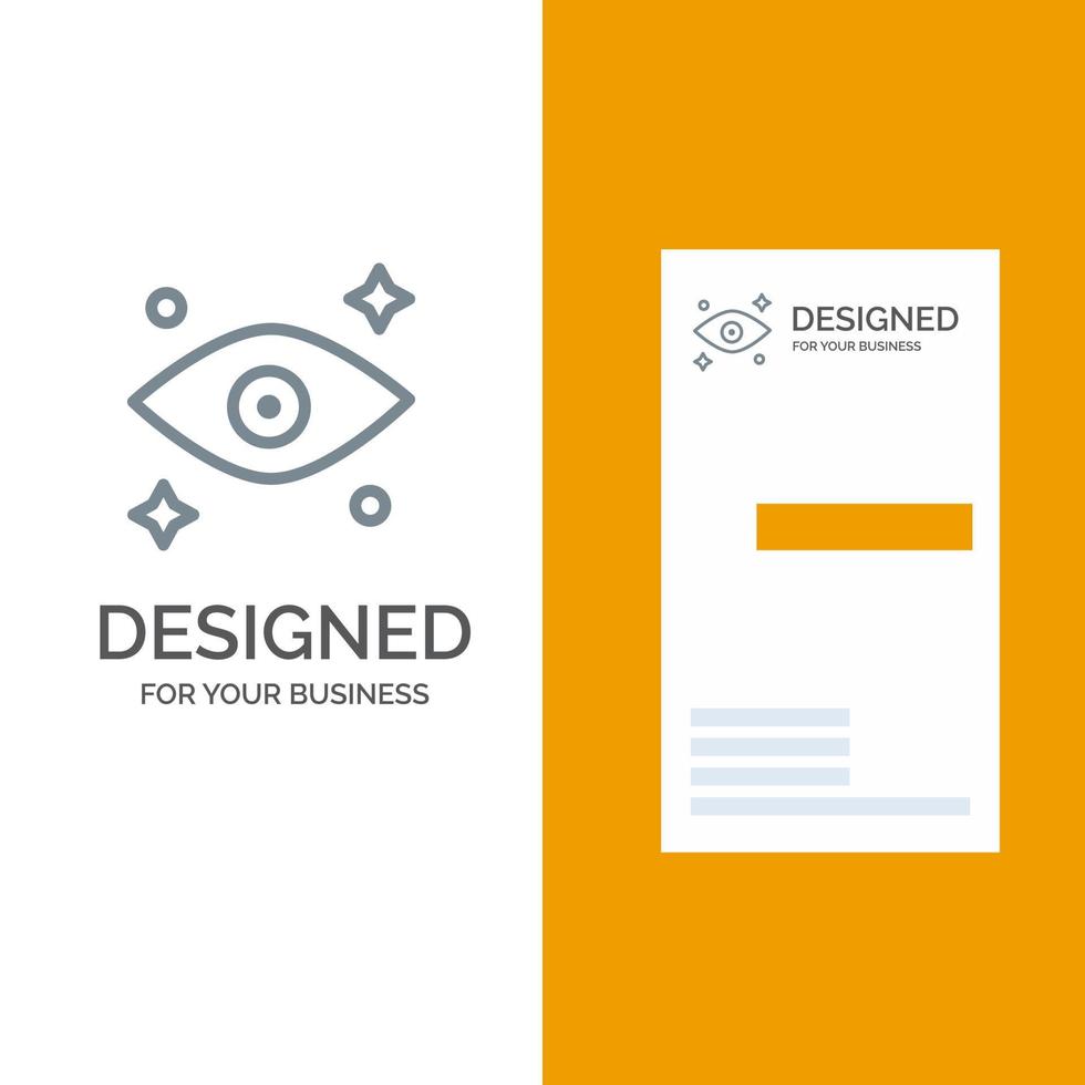 Eye Eyes Watching Grey Logo Design and Business Card Template vector