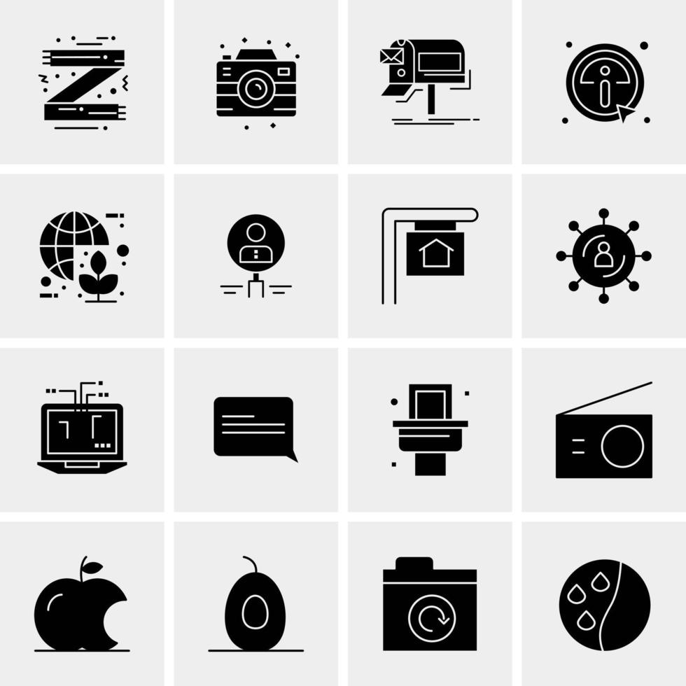 16 iconos de negocios universales vector ilustración de icono creativo para usar en proyectos relacionados con la web y dispositivos móviles