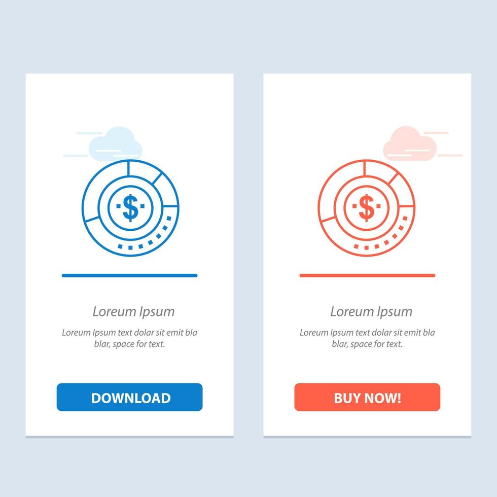 Diagram Analysis Budget Chart Finance Financial Report Statistics  Blue and Red Download and Buy Now web Widget Card Template vector