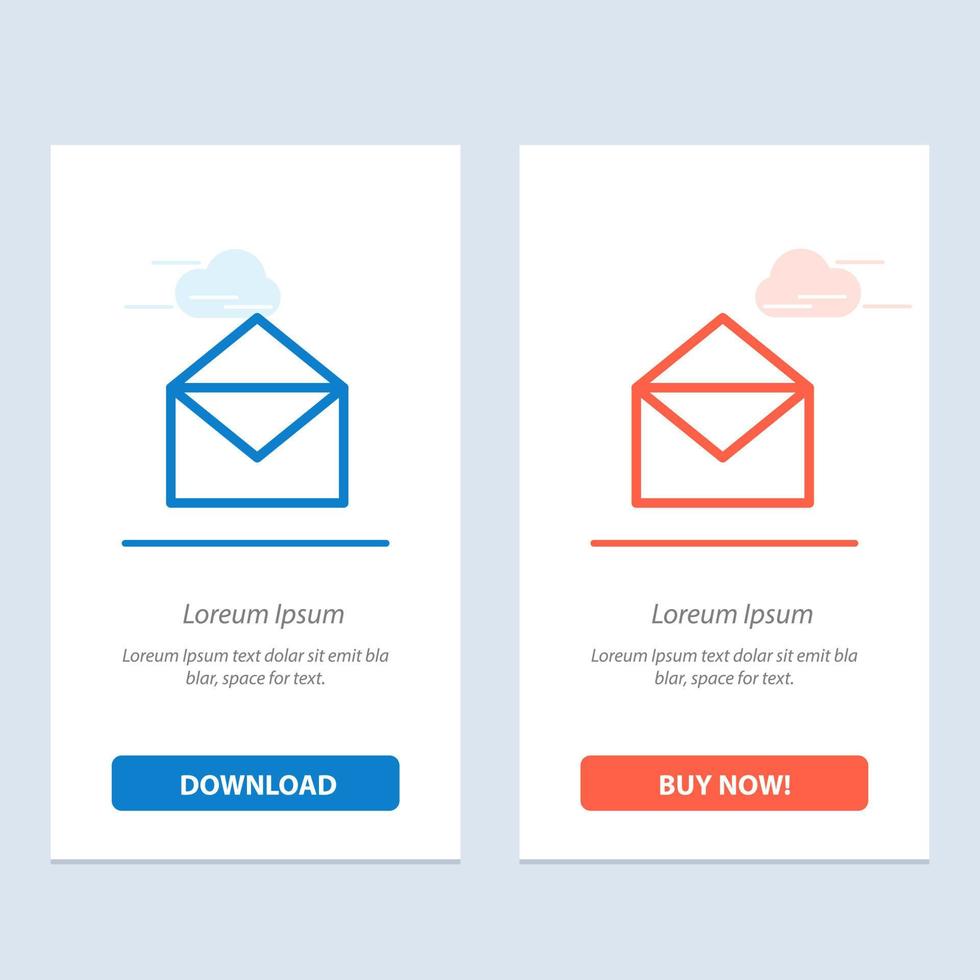 Email Mail Message Open  Blue and Red Download and Buy Now web Widget Card Template vector