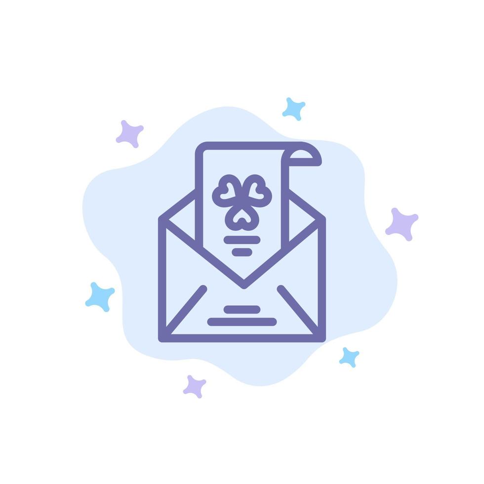 Emails Envelope Greeting Invitation Blue Icon on Abstract Cloud Background vector