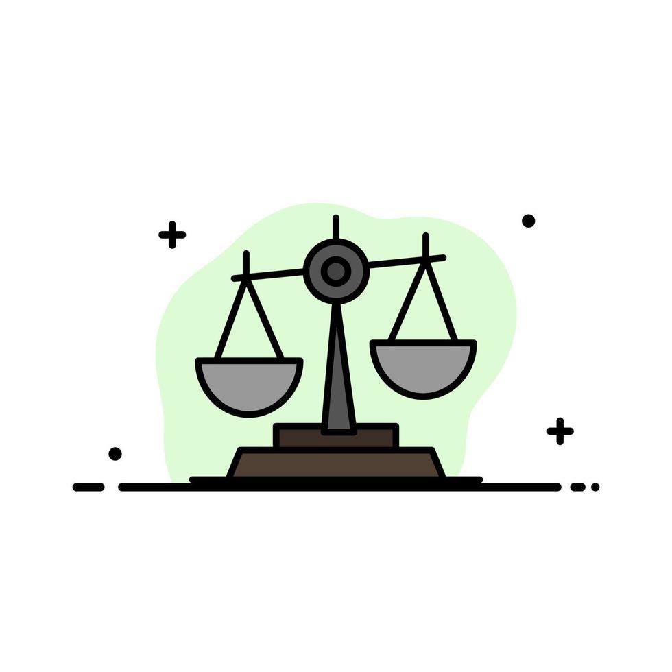 equilibrio corte juez justicia ley legal escala escalas negocio línea plana lleno icono vector banner plantilla