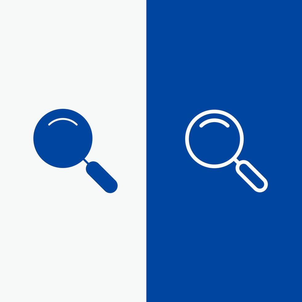 General Magnifier Magnify Search Line and Glyph Solid icon Blue banner Line and Glyph Solid icon Blue banner vector