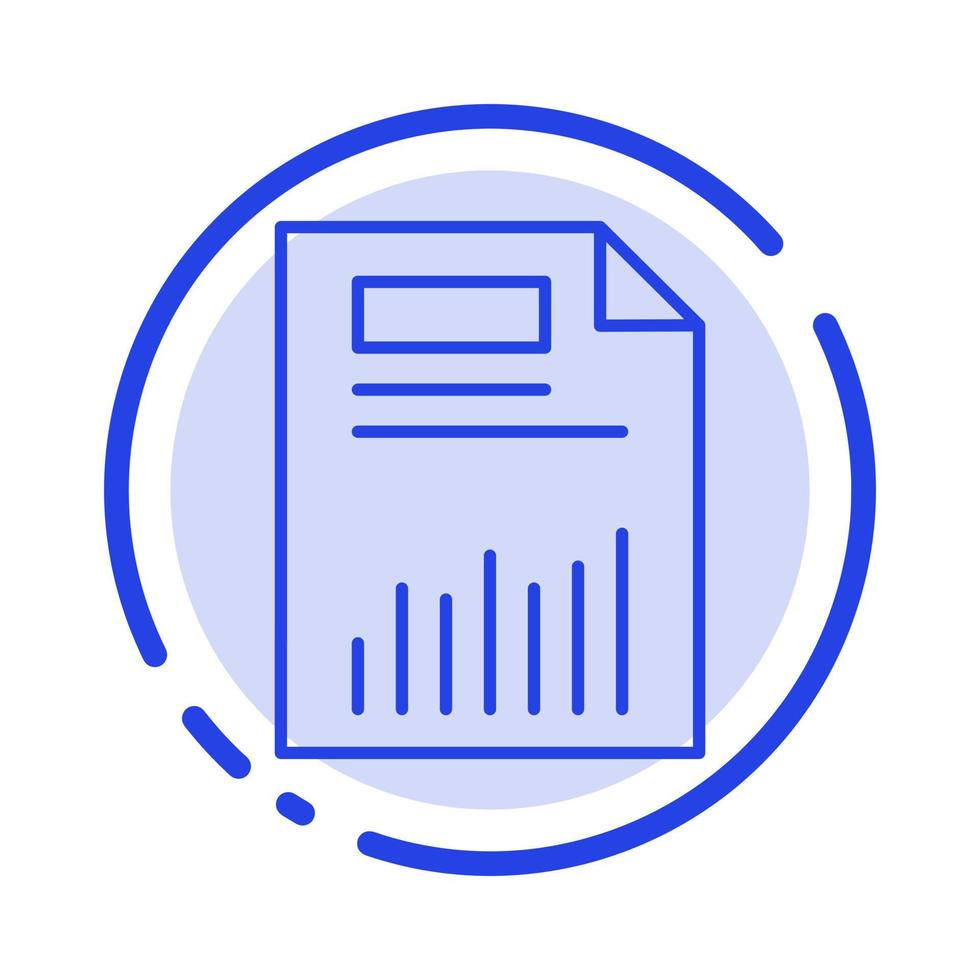 documento negocios gráfico finanzas papel cuadriculado estadísticas línea punteada azul icono de línea vector