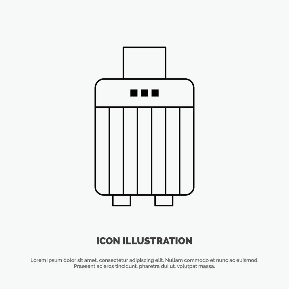 bolsa equipaje bolso comprar vector línea icono