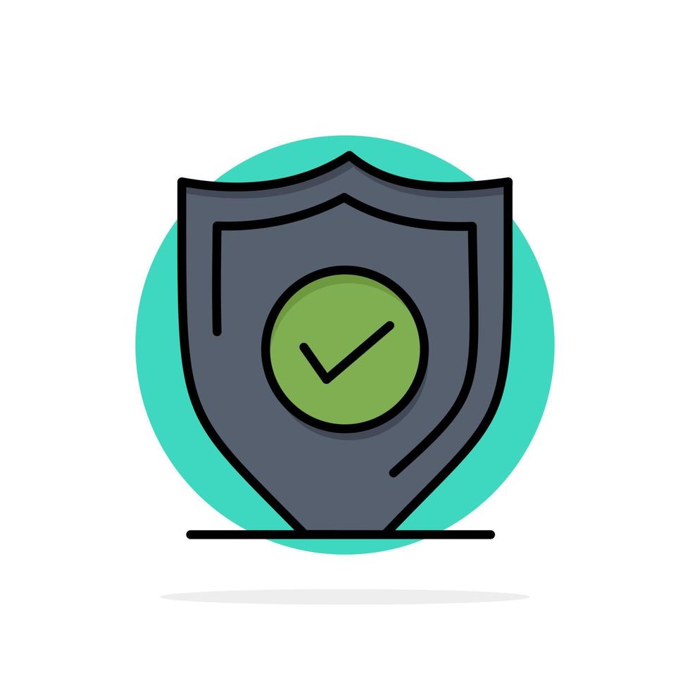 confirmar protección seguridad seguro círculo abstracto fondo color plano icono vector