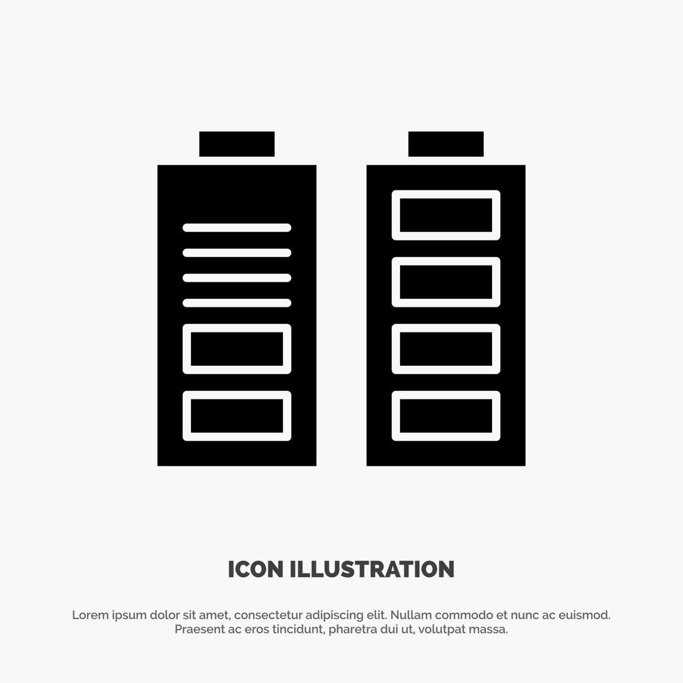 Accumulator Battery Power Full solid Glyph Icon vector