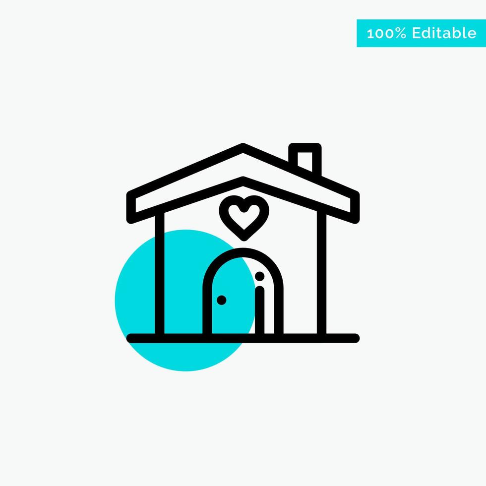 Home Love Heart Wedding turquoise highlight circle point Vector icon