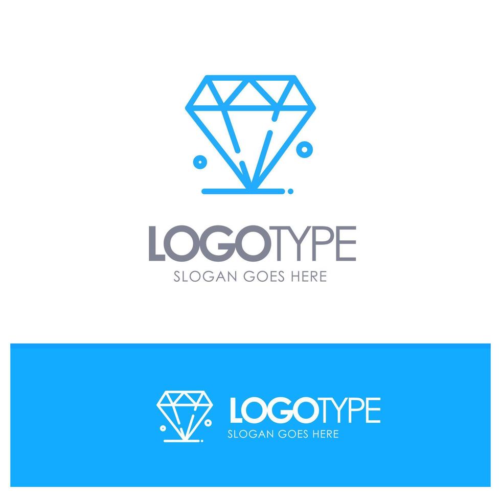 diamante joya madrigal contorno azul logotipo lugar para eslogan vector