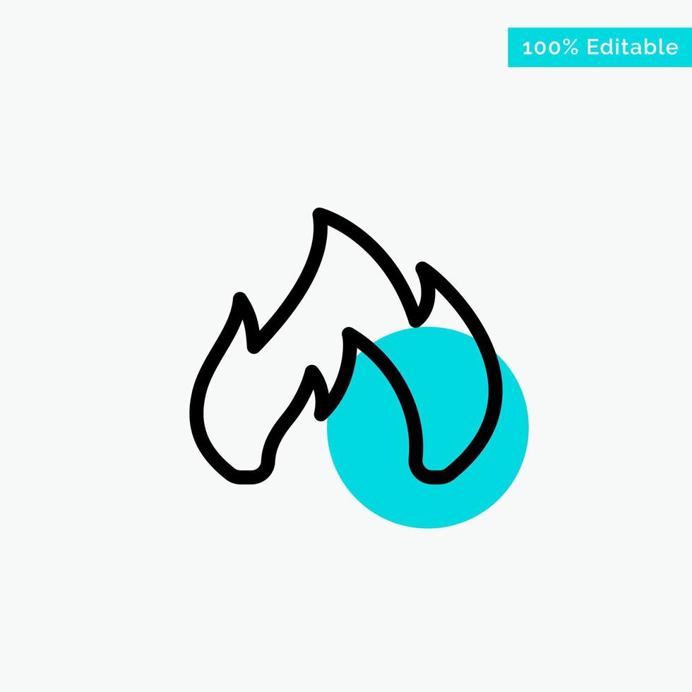 Fire Heating Fireplace Spark turquoise highlight circle point Vector icon