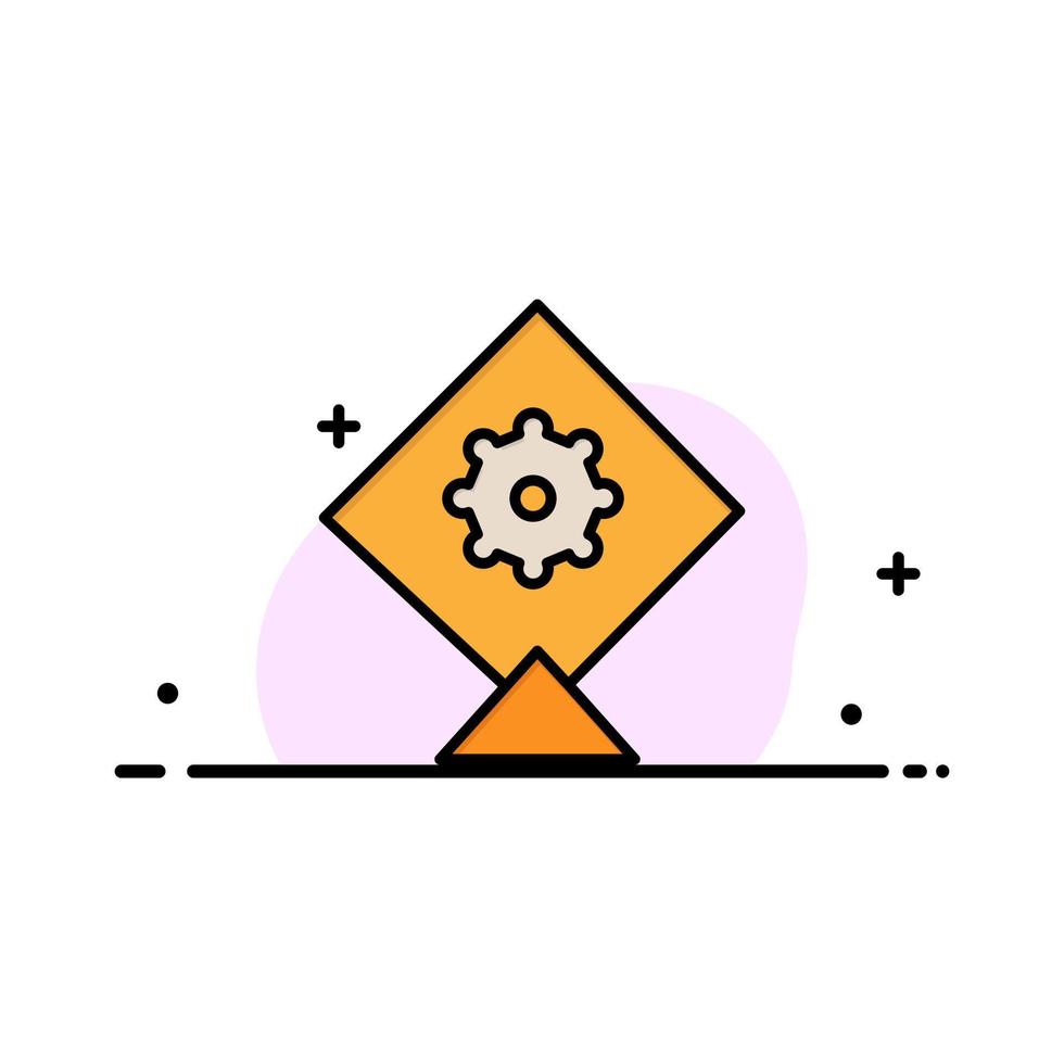 Kite Festival  Business Flat Line Filled Icon Vector Banner Template