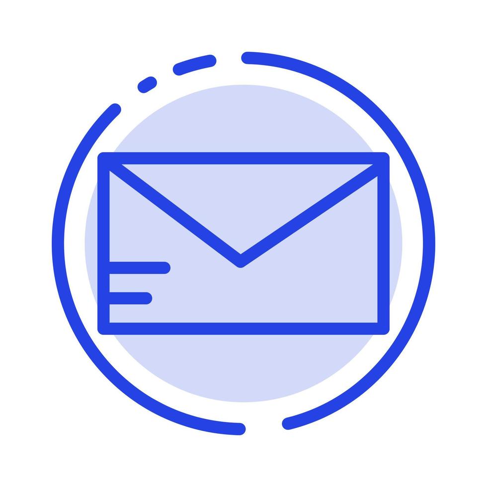 Mail Email School Blue Dotted Line Line Icon vector