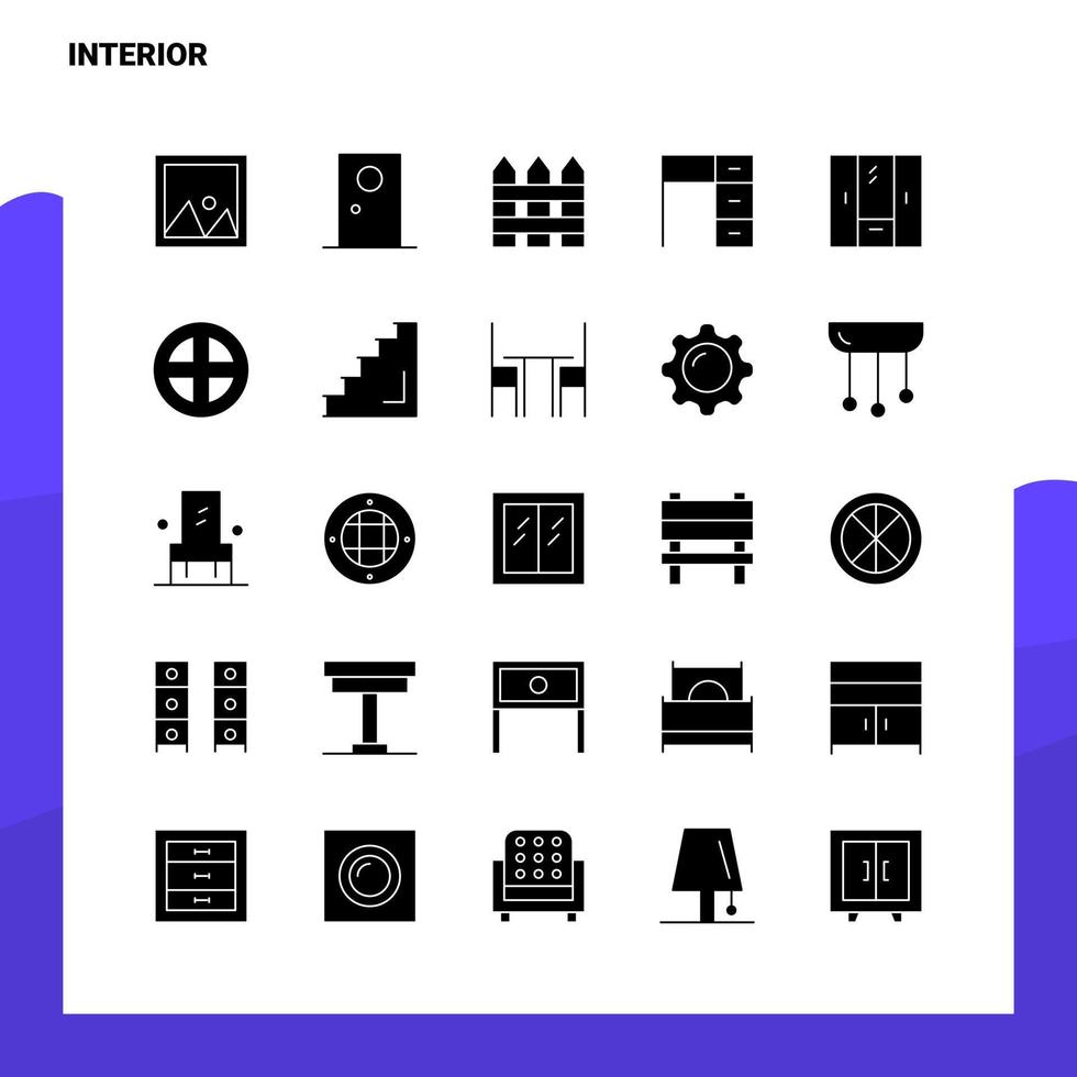 25 Interior Icon set Solid Glyph Icon Vector Illustration Template For Web and Mobile Ideas for business company