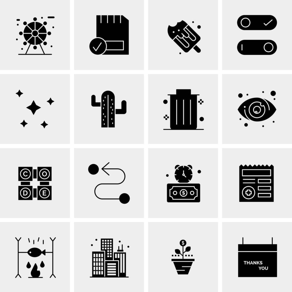 16 iconos de negocios universales vector ilustración de icono creativo para usar en proyectos relacionados con la web y dispositivos móviles