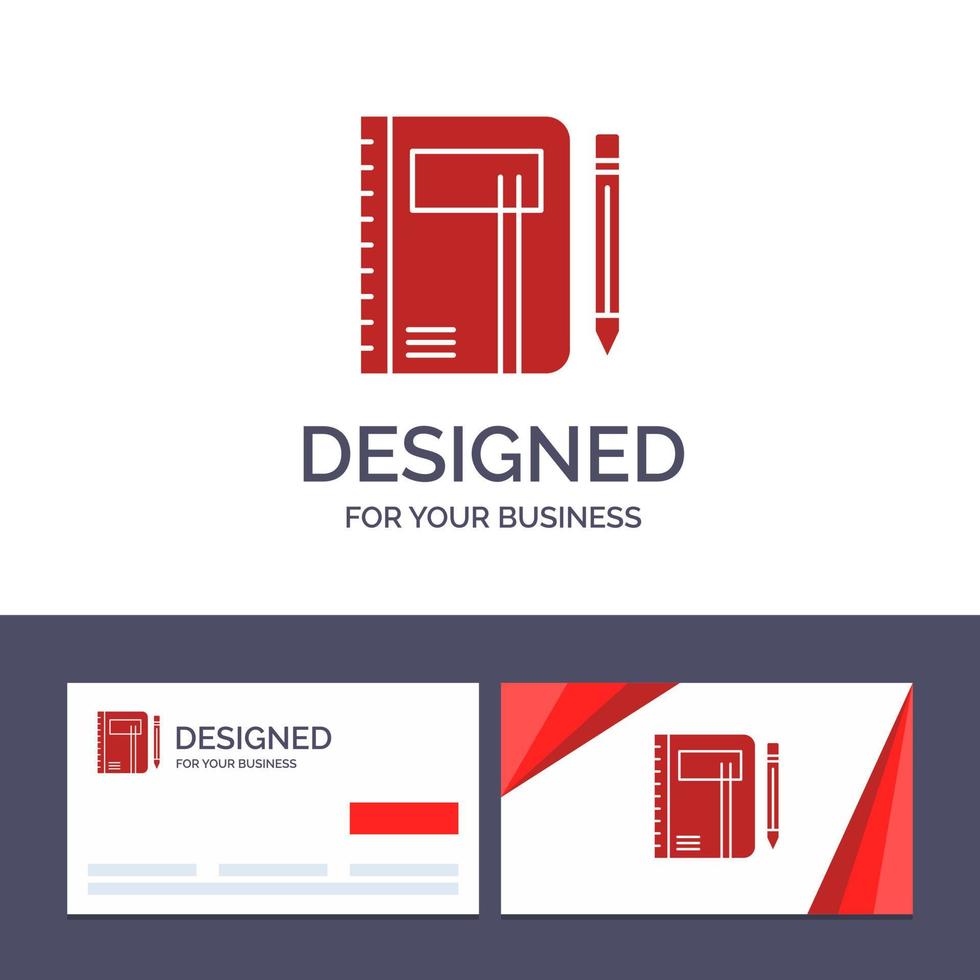 Creative Business Card and Logo template Workbook Business Note Notepad Pad Pen Sketch Vector Illustration