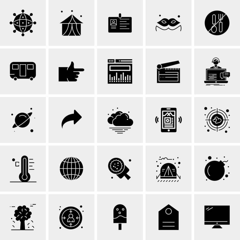 25 iconos de negocios universales vector ilustración de icono creativo para usar en proyectos relacionados con la web y dispositivos móviles