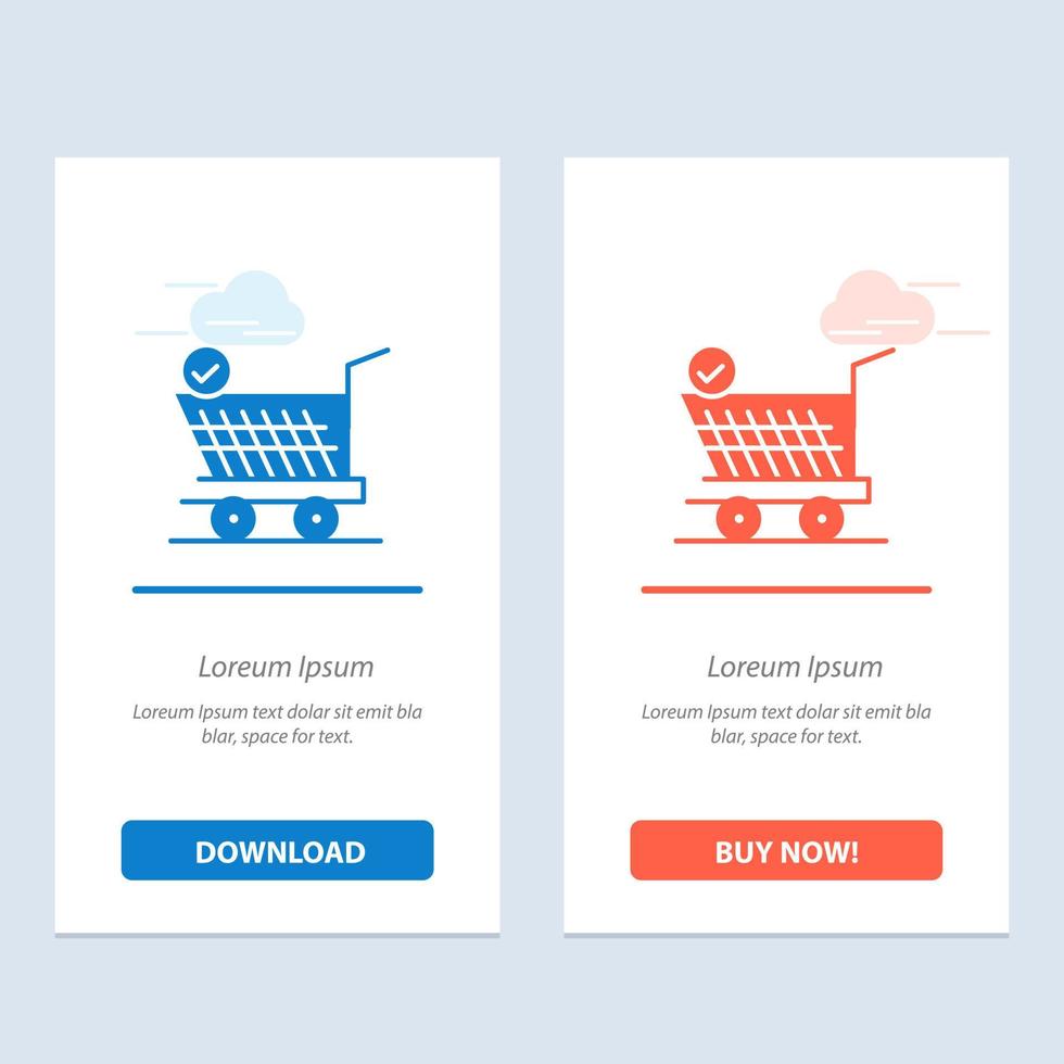 Trolley Retail Shopping Cart  Blue and Red Download and Buy Now web Widget Card Template vector