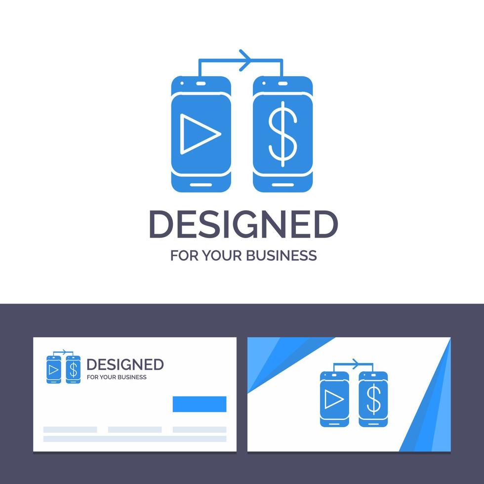 tarjeta de visita creativa y plantilla de logotipo ilustración de vector de dinero de dólar móvil