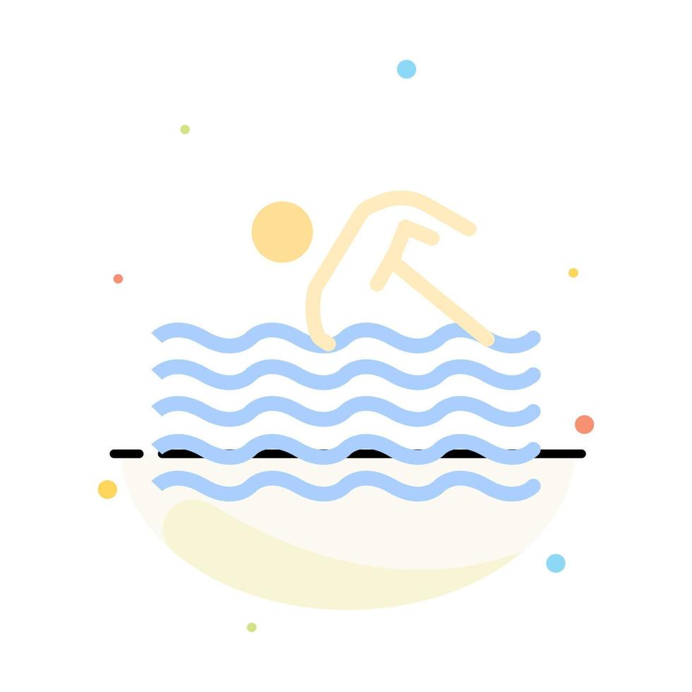 Activity Sport Swim Swimming Water Abstract Flat Color Icon Template vector