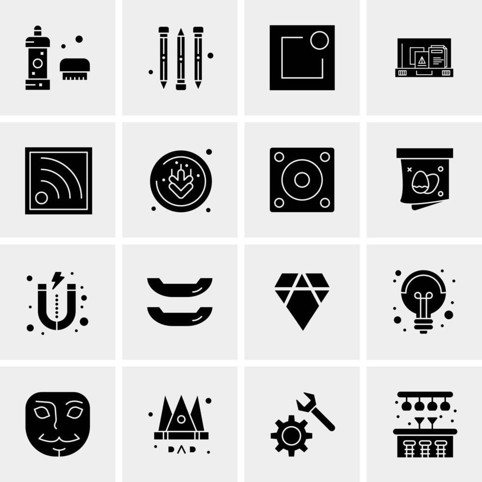 16 iconos de negocios universales vector ilustración de icono creativo para usar en proyectos relacionados con la web y dispositivos móviles