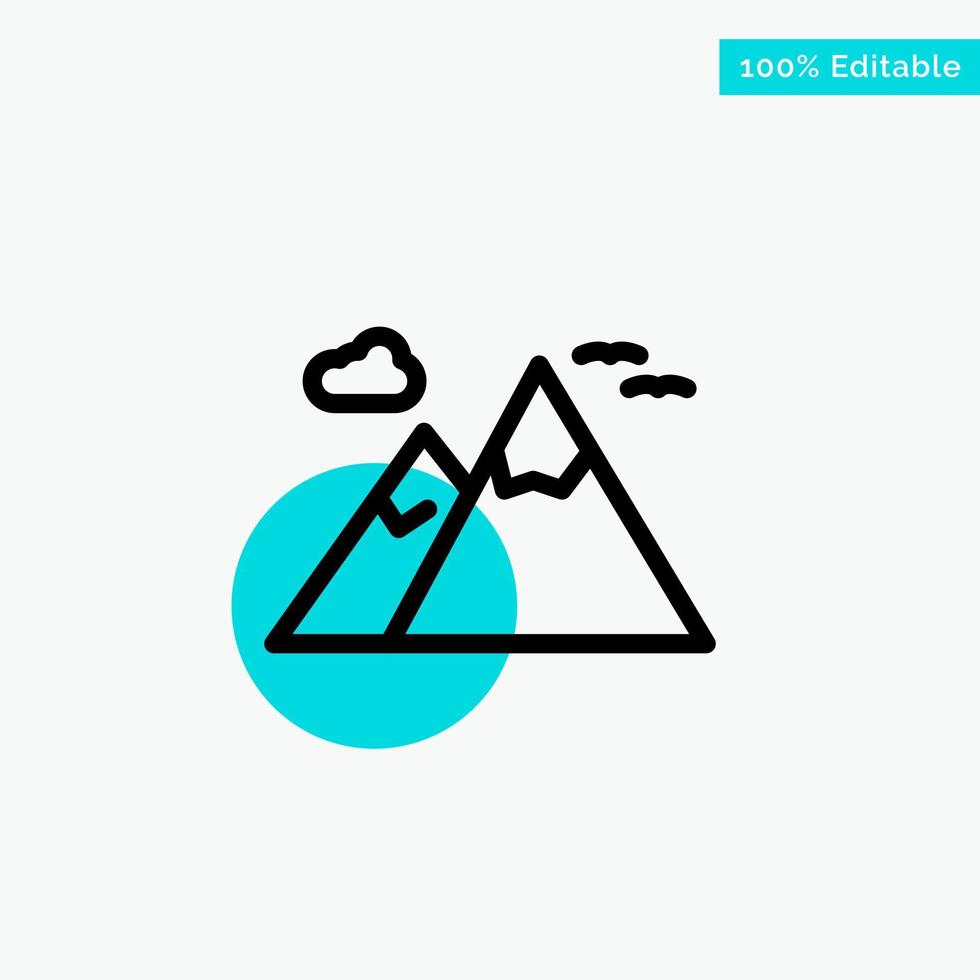 Mountains Nature Scenery Travel turquoise highlight circle point Vector icon