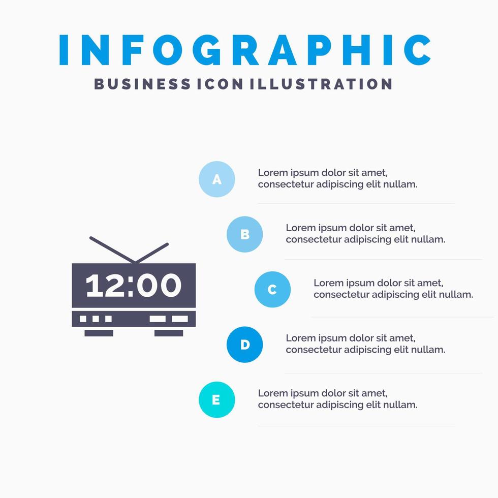 Clock Electric Time Machine Infographics Presentation Template 5 Steps Presentation vector